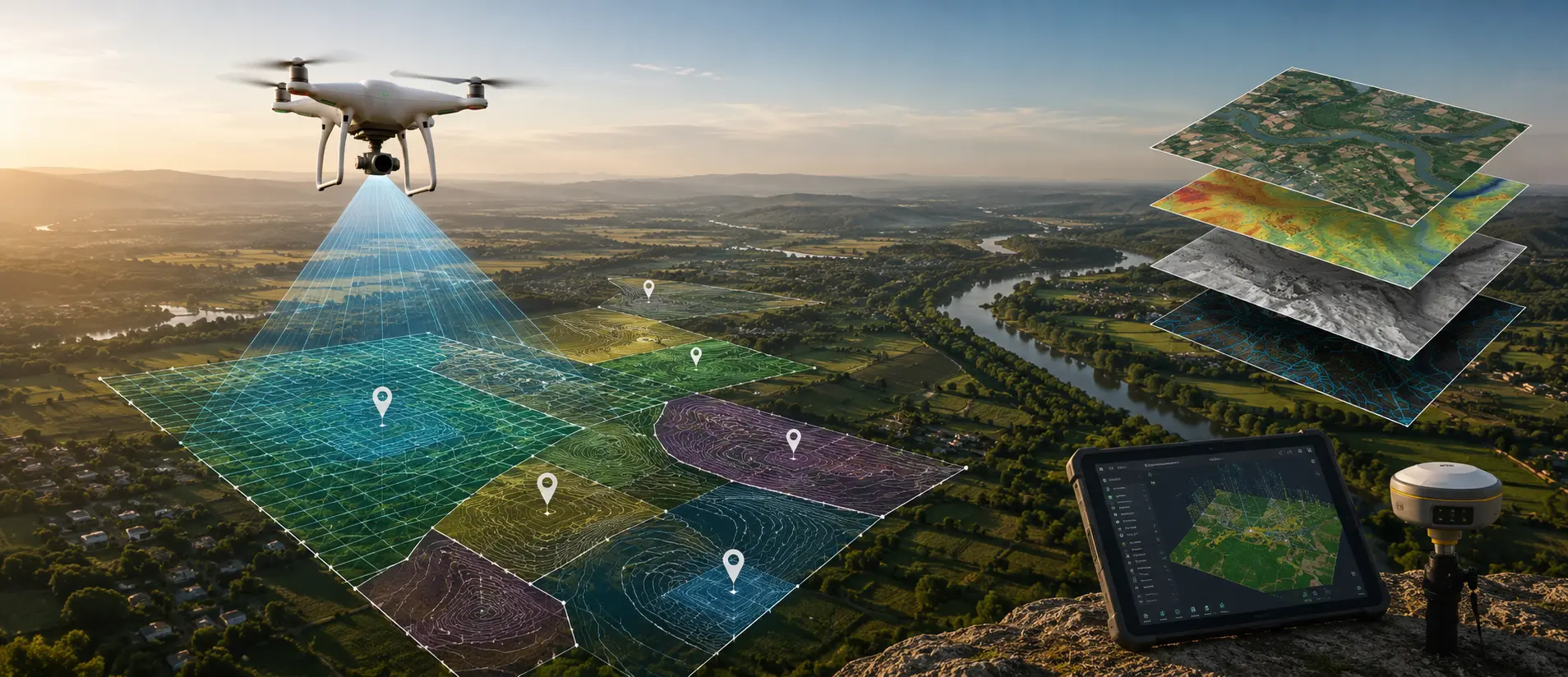 GIS mapping and drone-based survey of a project site by Oxbow Intellect