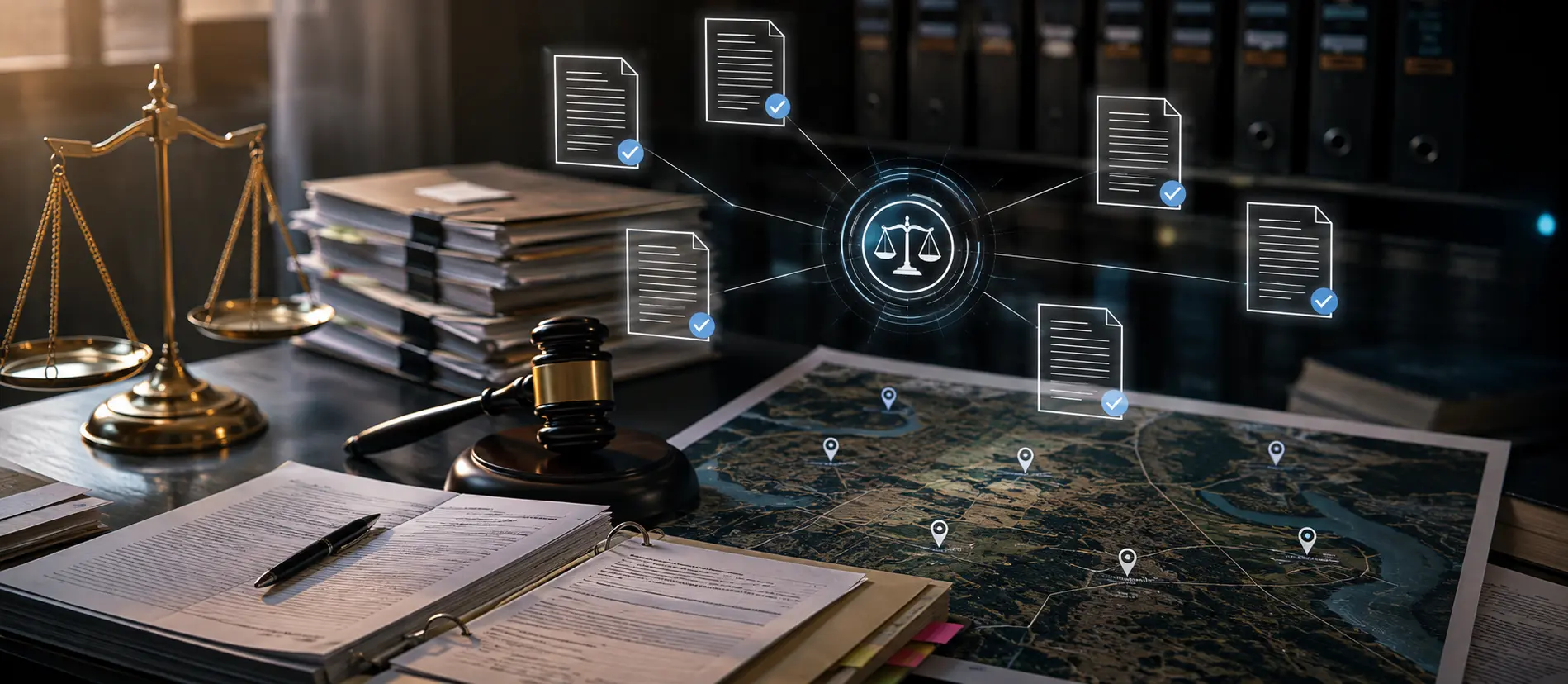 Land and litigation management — case files, encumbrance records and court documents